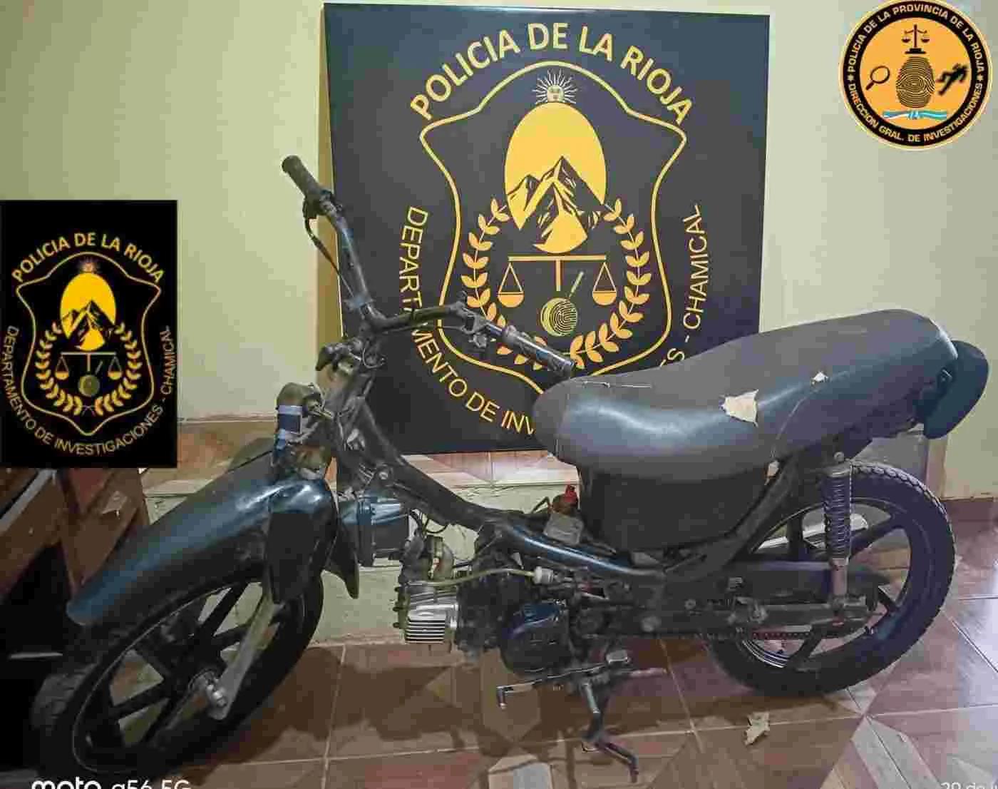 RECUPERAN MOTOCICLETA ROBADA DESMANTELADA