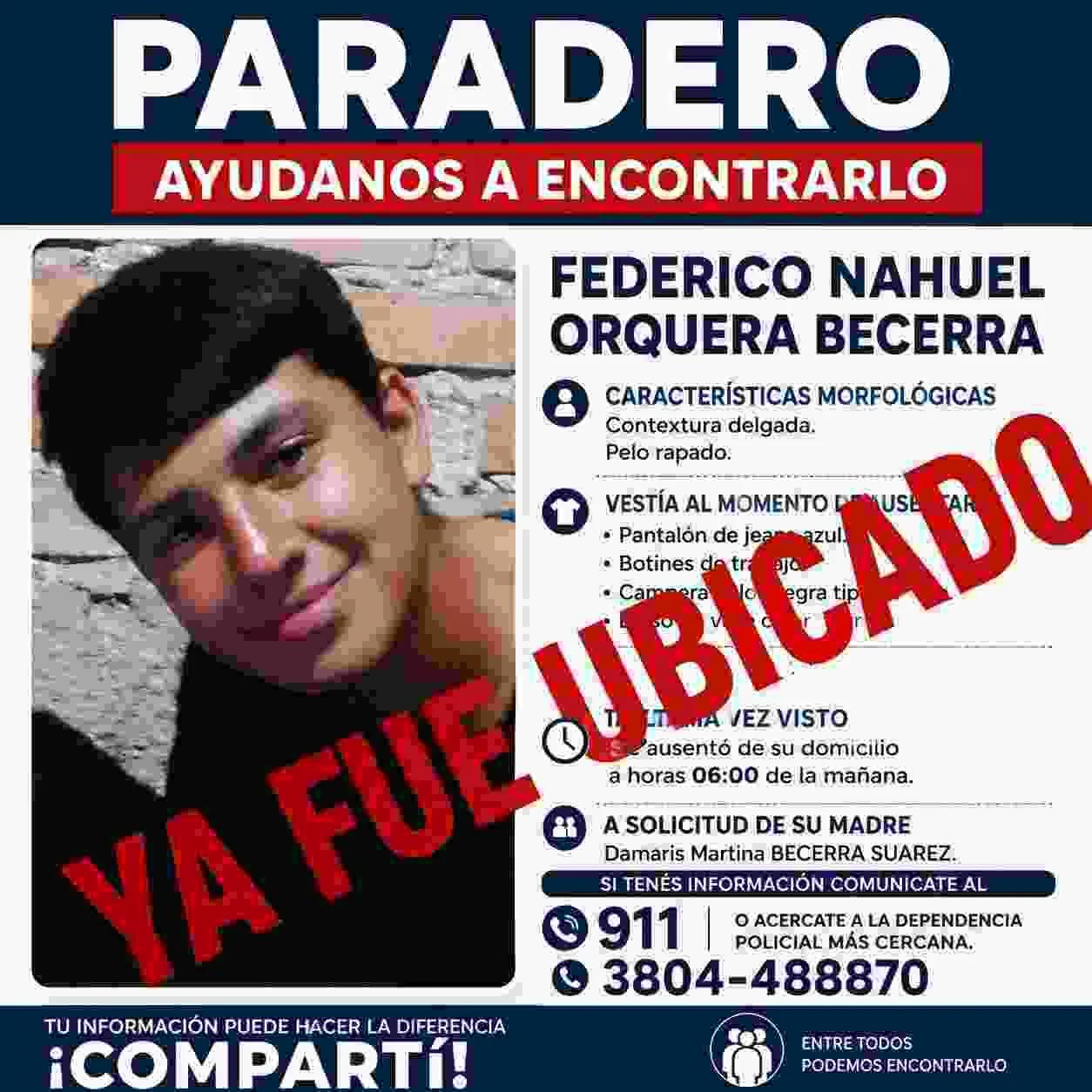 LOCALIZAN A MENOR DESAPARECIDO EN CHEPES