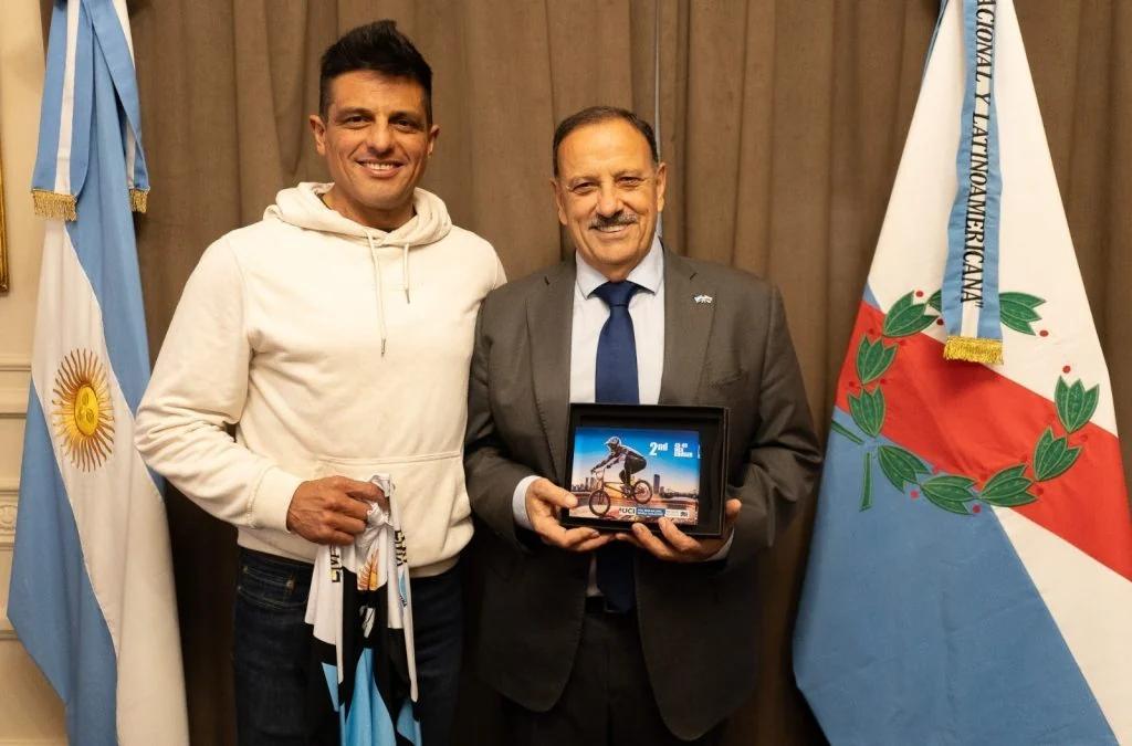Quintela recibió al subcampeón mundial de BMX Fabricio Maturano, que volvió a po